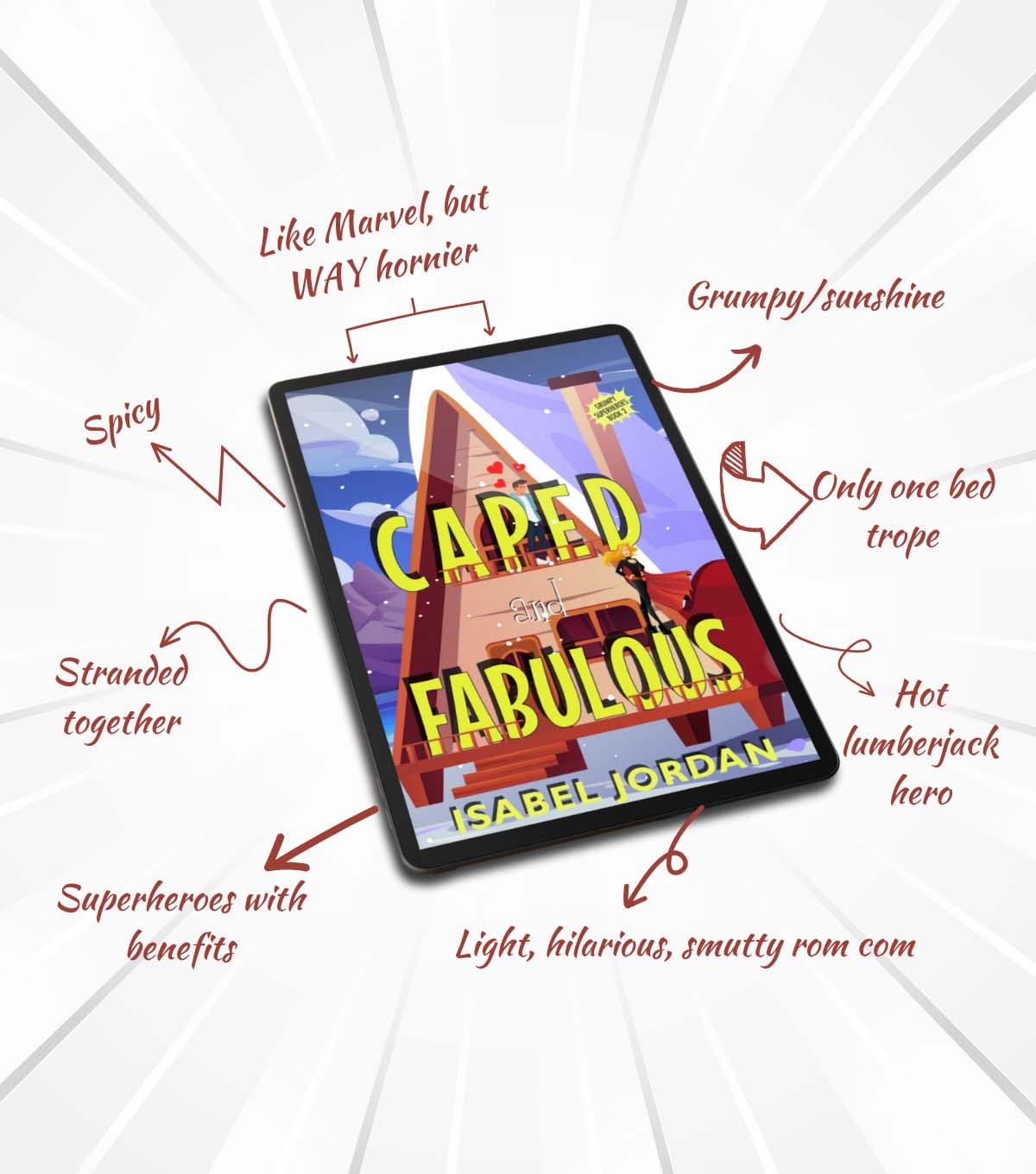 Caped and Fabulous: Light hilarious superhero rom com (Grumpy Superheroes Book 2)
