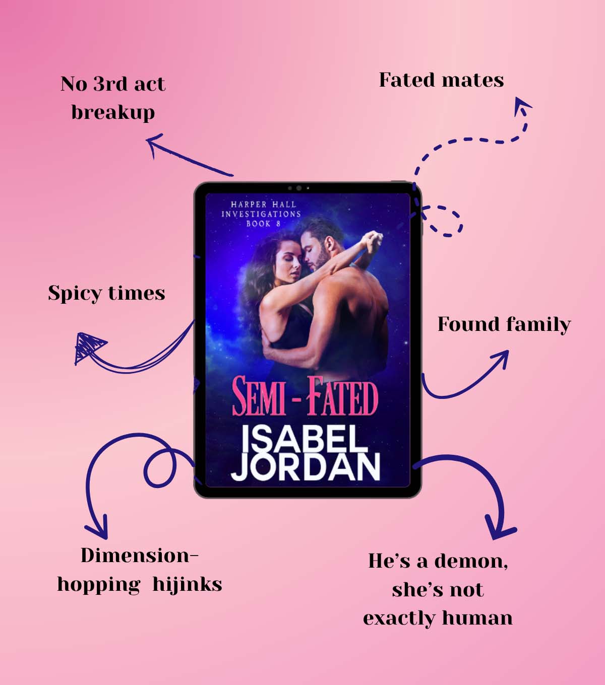 Semi-Fated: (Snarky paranormal romance) (Harper Hall Investigations Book 8)
