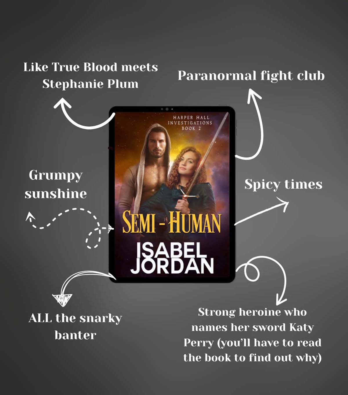 Semi-Human: (Snarky paranormal romance) (Harper Hall Investigations Book 2) Paperback