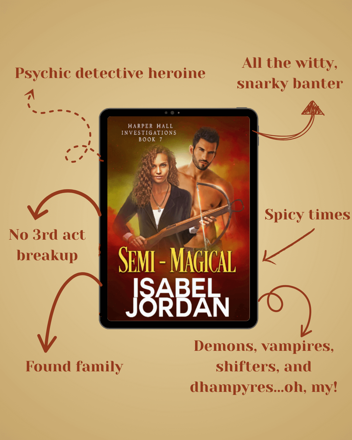 Semi-Magical: (Snarky paranormal romance) (Harper Hall Investigations Book 7)
