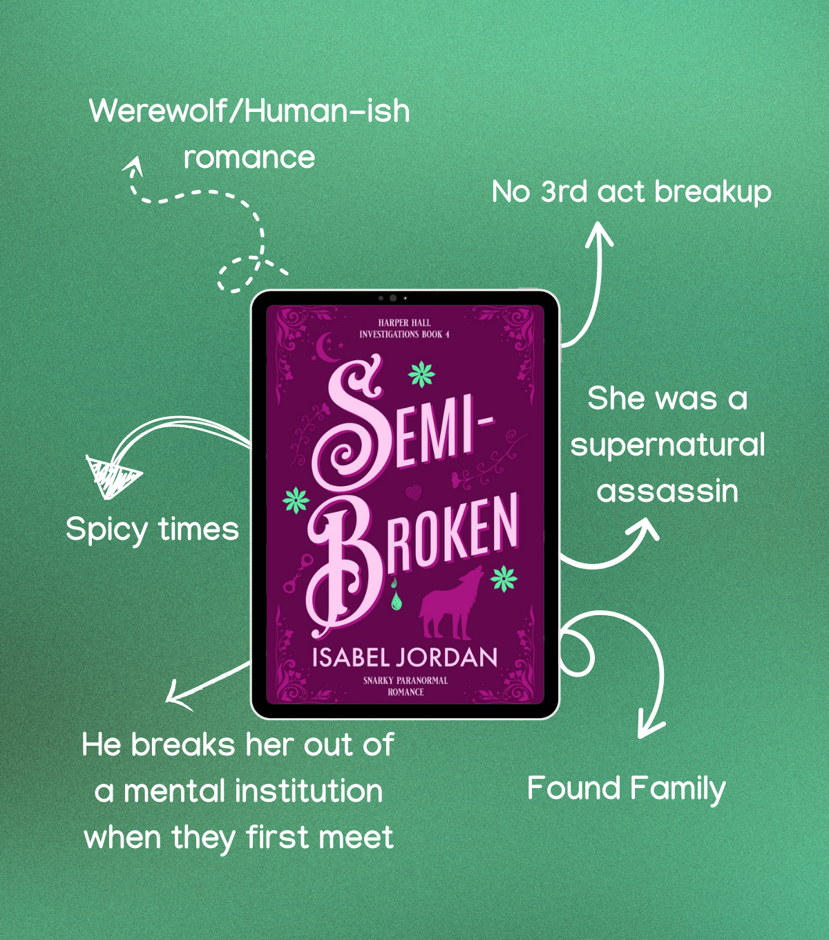 Semi-Broken: (Snarky paranormal romance) (Harper Hall Investigations Book 4)