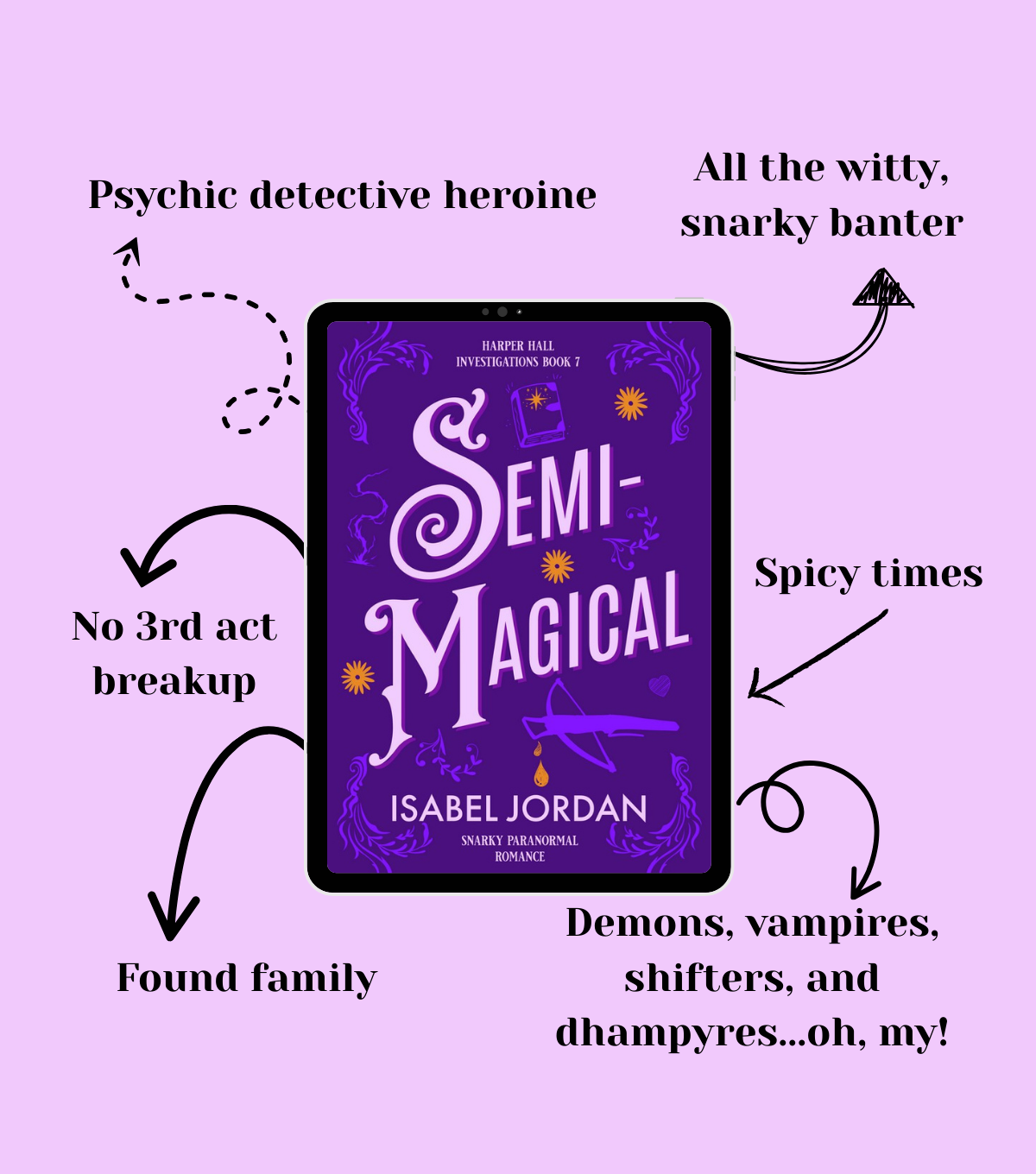 Semi-Magical: (Snarky paranormal romance) (Harper Hall Investigations Book 7)