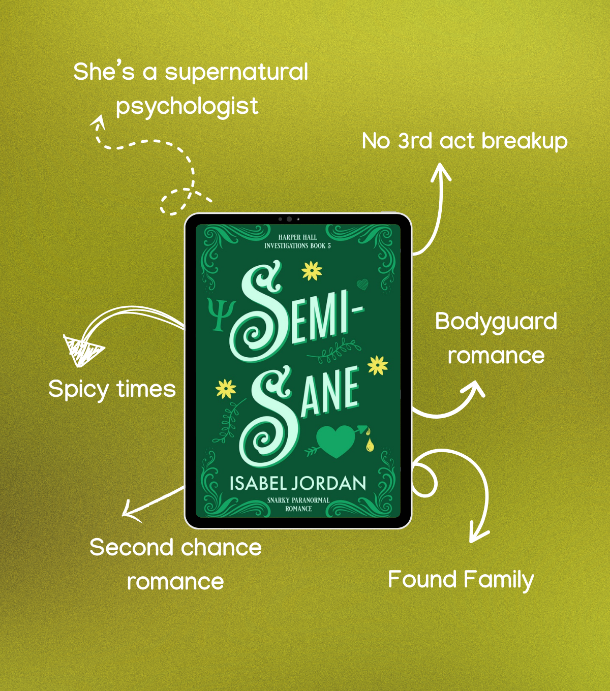 Semi-Sane: (Snarky paranormal romance) (Harper Hall Investigations Book 5)